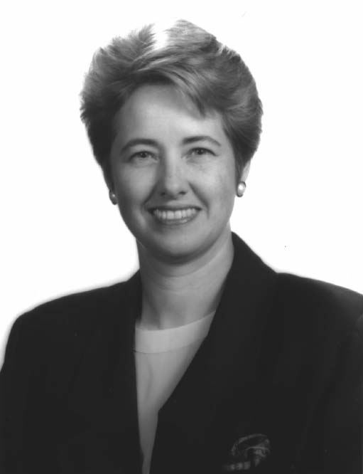 A black and white photo from 1998 of Anise Parker.